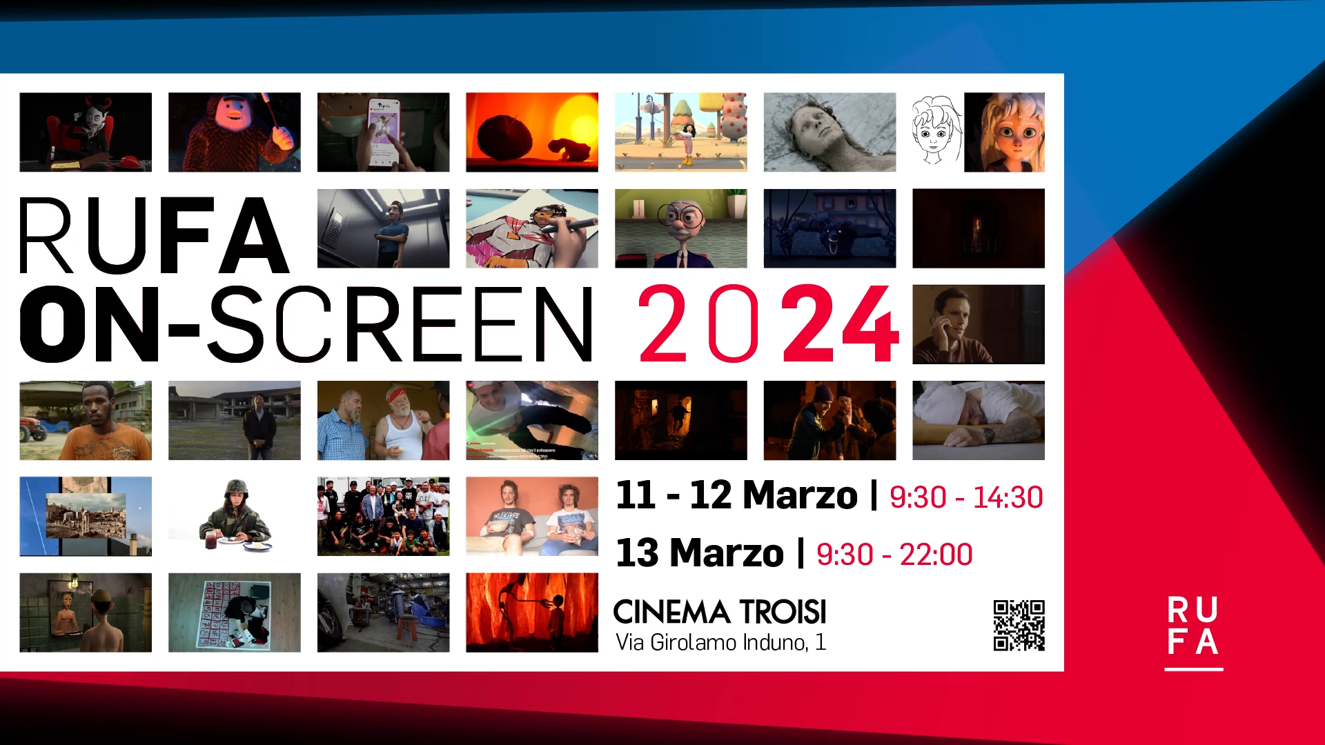 “RUFA on screen 2024” arriva al Cinema Troisi, la rassegna cinematografica dei cineasti e registi del domani dell’accademia di Belle Arti RUFA