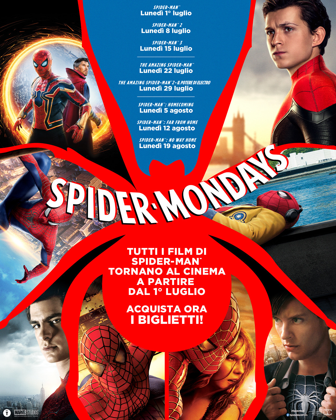 “Spider-Mondays”, tutti i film di Spider-Man tornano al cinema ogni lunedì a partire dal 1° luglio