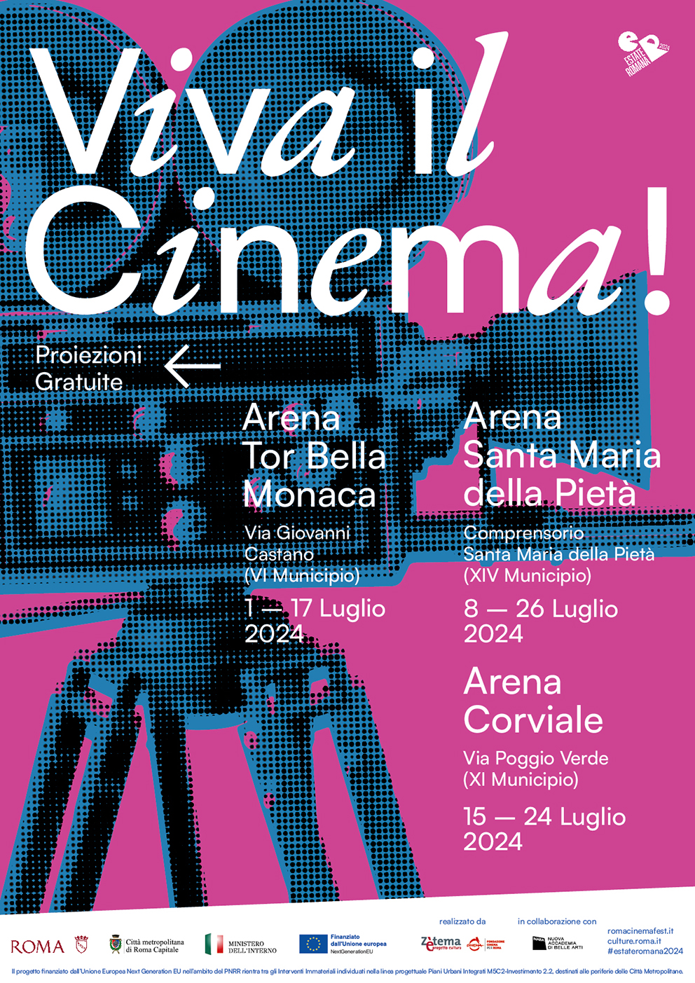 A luglio tornano a Roma le arene di “Viva il Cinema!”: Tor Bella Monaca, Santa Maria della Pietà, Corviale