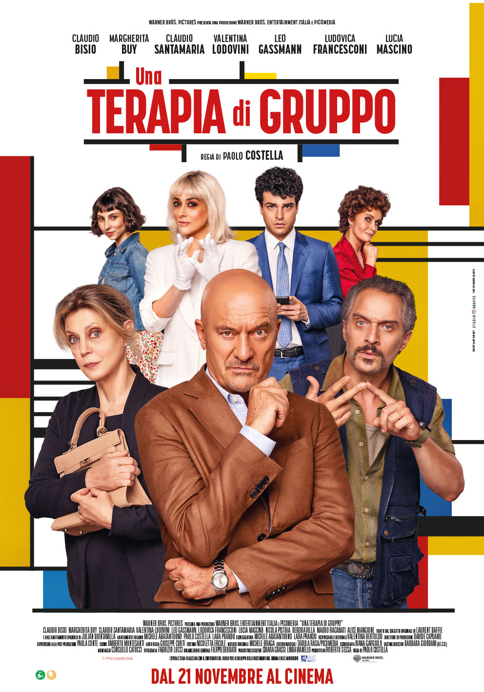 Una Terapia di Gruppo, un cast stellare nel poster del film di Paolo Costella, al cinema dal 21 novembre