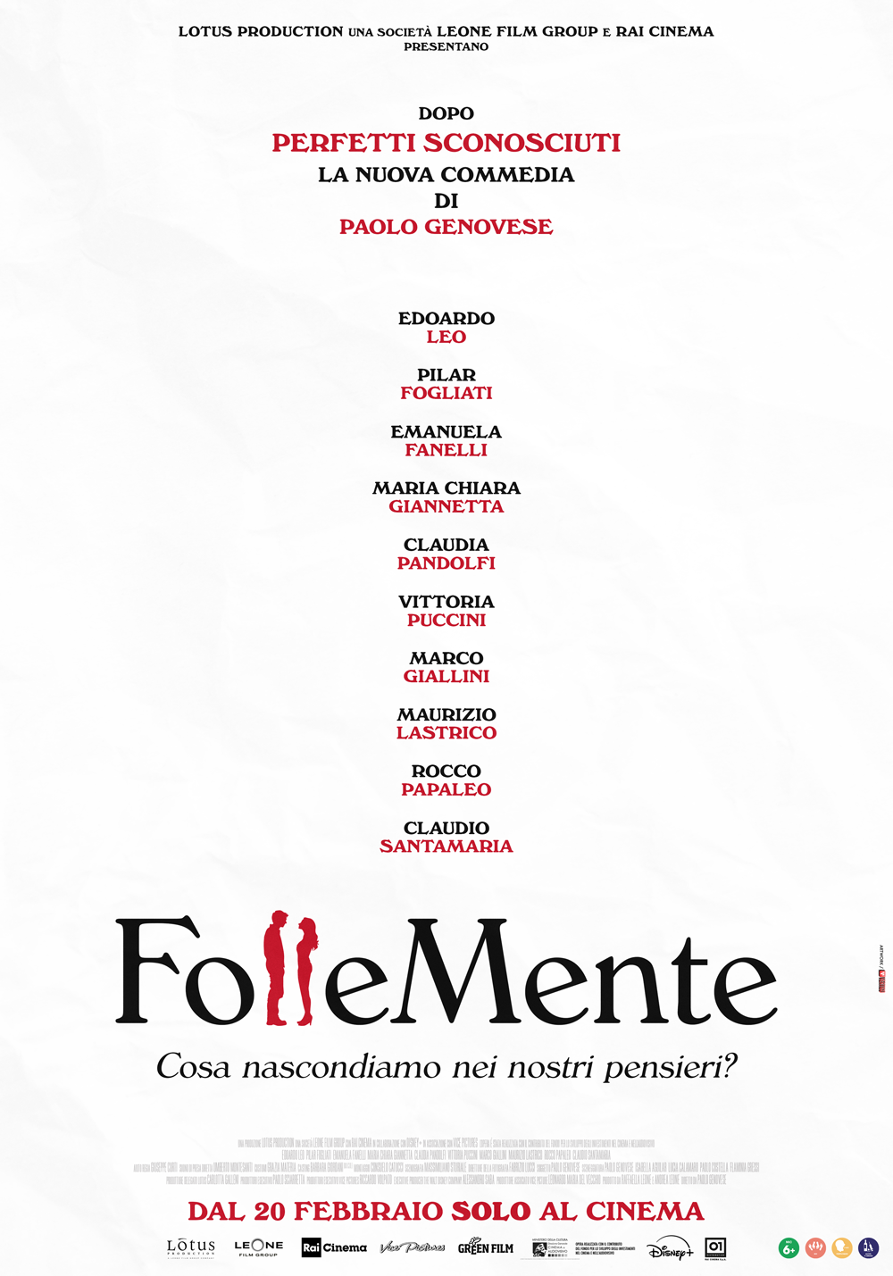 Follemente di Paolo Genovese, rilasciati il trailer ufficiale e il poster, al cinema dal 20 febbraio con 01 Distribution