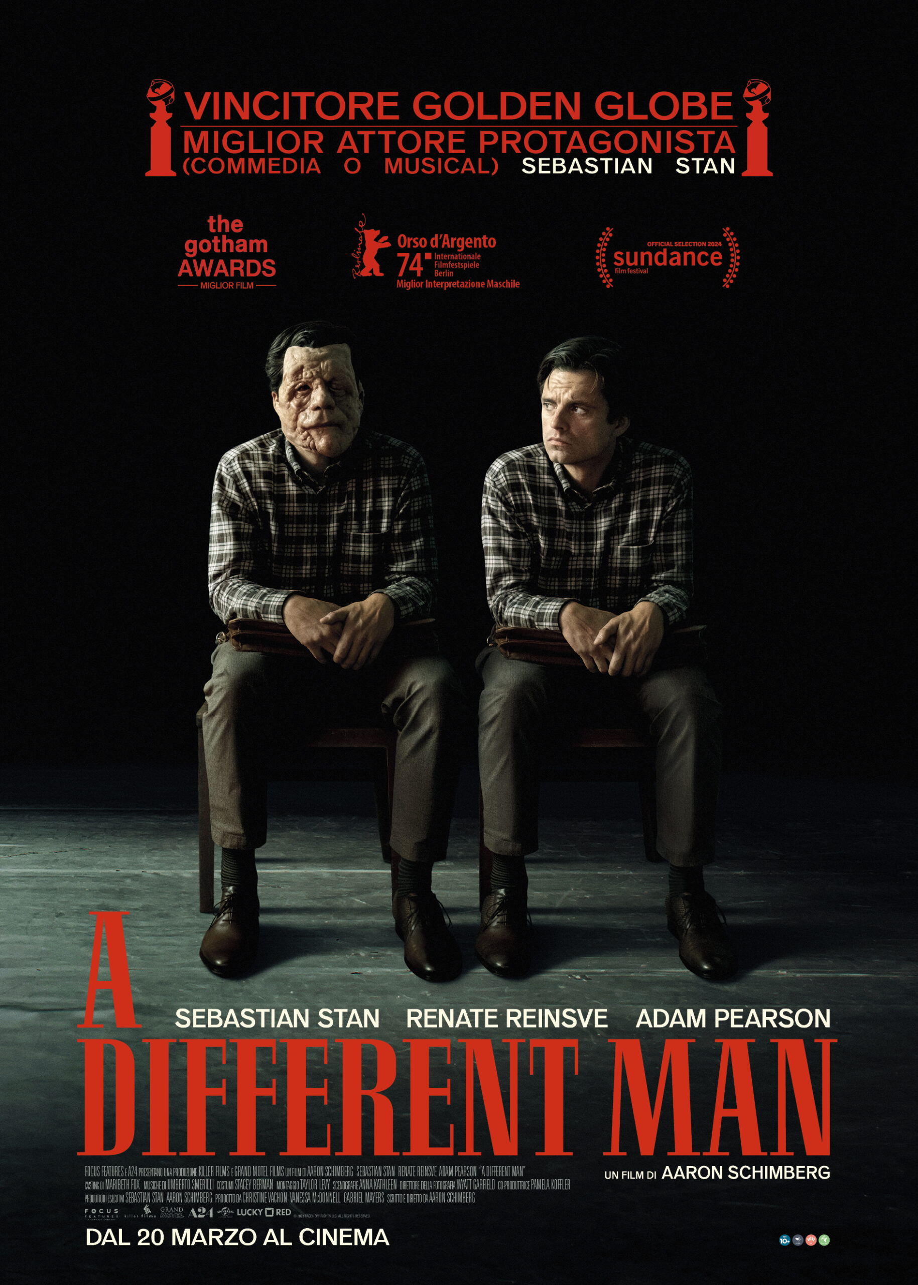 'A different man' scritto e diretto da Aaron Schimberg con Sebastian Stan, dal 20 marzo al Cinema