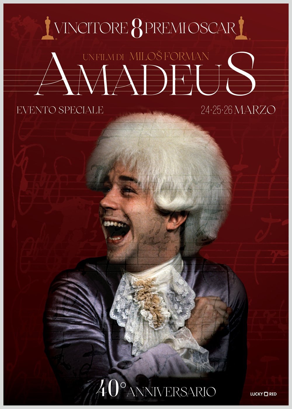 Amadeus di Milos Forman torna nelle sale cinematografiche italiane il 24, 25 e 26 Marzo